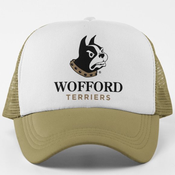 Other - NEW Wofford Terriers Foam Trucker Snapback Hat 2TONE KHAKI WHITE